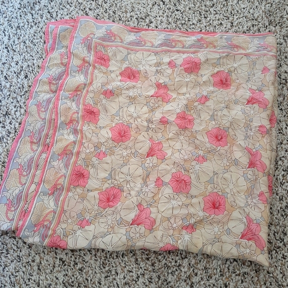 Vintage Silk Floral Scarf - Made in Japan - Picture 2 of 6